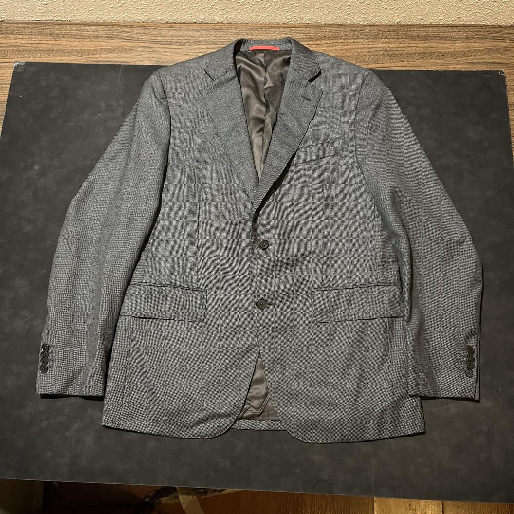 Isaia Napoli Blazer Sport Coat Mens 40R EU 50 Gray Super 120s Wool Made in Italy